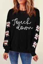 Long sleeve sweatshirt with graphic bow and floral football touchdown print