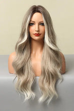 Long wave wig in silver gray ombre, heat safe synthetic waves