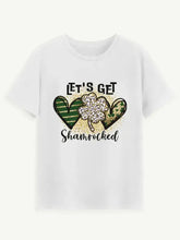 Lucky Clover Round Neck Short Sleeve T-Shirt with Shamrocked Graphic