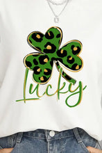 Lucky Clover Round Neck Short Sleeve T-Shirt Woman T Shirts