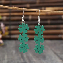 Lucky Clover Wooden Dangle Earrings Earrings