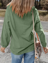 Lucky Rhinestone Round Neck Olive Green Long Sleeve Sweatshirt