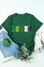 LUCKY Round Neck Short Sleeve T-Shirt Woman T Shirts
