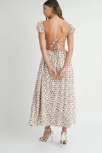 MABLE Floral Print Puff Sleeve Gathered Midi Dress Casual Dresses