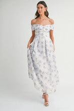 MABLE Floral Printed Off Shoulder Maxi Dress Casual Dresses