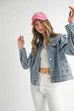 MABLE Scallop Peter Pan Collar Denim Jacket Woman Outerwear