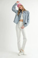 MABLE Scallop Peter Pan Collar Denim Jacket Woman Outerwear