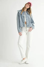 MABLE Scallop Peter Pan Collar Denim Jacket Woman Outerwear