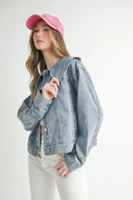 MABLE Scallop Peter Pan Collar Denim Jacket Woman Outerwear