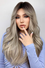 Machine long wave heat safe ash blonde wig with dark roots and soft towel