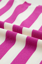 Magenta and White Striped Sleeveless T-Shirt Dress Casual Dresses