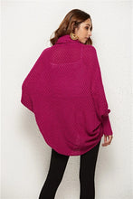 Magenta Knit Acrylic Poncho Cardigan for Women