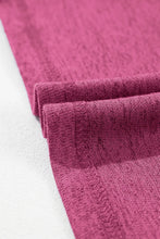 Magenta Short Sleeve Textured T Shirt for Women