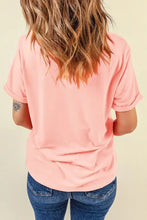 Mama Era Round Neck Peach Short Sleeve T-Shirt with Blue Jeans
