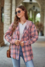 Mandy Plaid Long Sleeve Hooded Jacket Woman Outerwear
