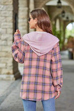 Mandy Plaid Long Sleeve Hooded Jacket Woman Outerwear
