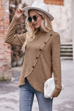 Beige Mandy ribbed round neck buttoned long sleeve top with fedora and sunglasses