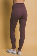 Maroon High Waist Leggings with Side Pockets for Women