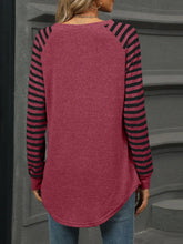 Maroon Long Sleeve Striped Shirt for Women