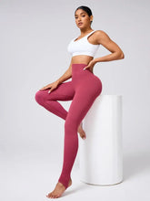 Maroon Ribbed High Waisted Stirrup Leggings for Women Woman Leggings