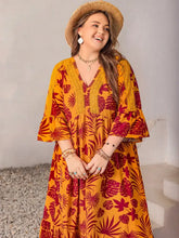 Maroon Tropical Floral Maxi Dress with Lace and Ruffle Detail Maxi Dresses