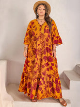Maroon Tropical Floral Maxi Dress with Lace and Ruffle Detail