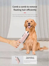 Peine removedor de pelo de mascotas rosa con cerdas negras, mango ergonómico