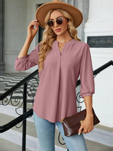 Mauve Puff Sleeve Blouse for Women with Medium Sleeve Length Light Mauve Woman T Shirts
