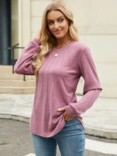 Mauve Long Sleeve Basic Top for Women Woman Blouses
