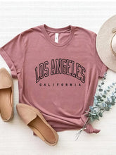 Mauve Los Angeles California Short-Sleeve Polyester T-Shirt for Women Dusty Pink