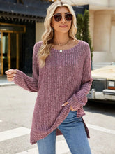 Mauve Ribbed Knit Long Sleeve Sweater for Women Moonlit Mauve
