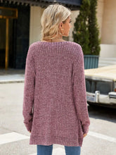 Mauve Ribbed Knit Long Sleeve Sweater for Women