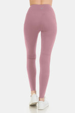 Mauve Wide Waistband High Waist Leggings with Side Pocket