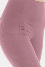 Mauve Wide Waistband High Waist Leggings with Side Pocket
