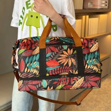 Medium Floral Canvas Duffel Bag for Travel Red One Size Travel Bags