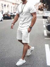 Mens Basic Style Shorts Set in Multiple Colors White Mens Sets