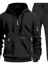 Men's Basic Two-Piece Tracksuit Sets in Multiple Colors Black Mens Sets