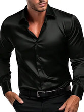 Men's Button Down Long Sleeve Shirt Black Mens Tops