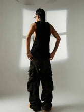 Men's Camo Multi-Pocket Cargo Pants Woman Sweatpants