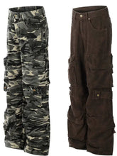Men's Camouflage Cargo Wide Leg Pants Woman Sweatpants