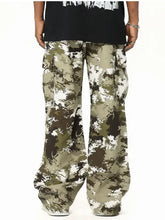 Men's Camouflage Cargo Wide Leg Pants Woman Sweatpants