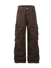 Men's Camouflage Cargo Wide Leg Pants Woman Sweatpants