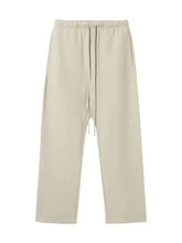 Mens casual loose fit drawstring sweatpants in beige