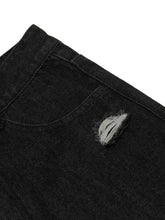 Men's Distressed Camo Trim Denim Bermuda Shorts Denim Shorts