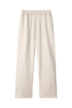 Men's Elastic Waist Pants with Pockets Beige Woman Sweatpants