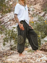 Plus size dark green drawstring jogger pants with pockets and embroidered leg