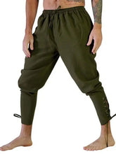 Mens olive green drawstring joggers plus size with lace-up calves