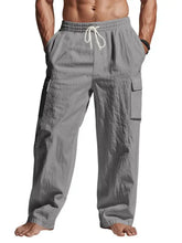 Men's Full Size Drawstring Pants with Pockets Plus Size Dark Gray Woman Sweatpants