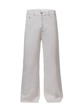 White wide-leg denim pants for men designed as full size casual jeans with a clean minimalist look