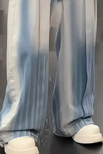 Men’s full size wide-leg jeans in blue and white gradient with smooth flowing fabric for a perfect fit and wide leg style